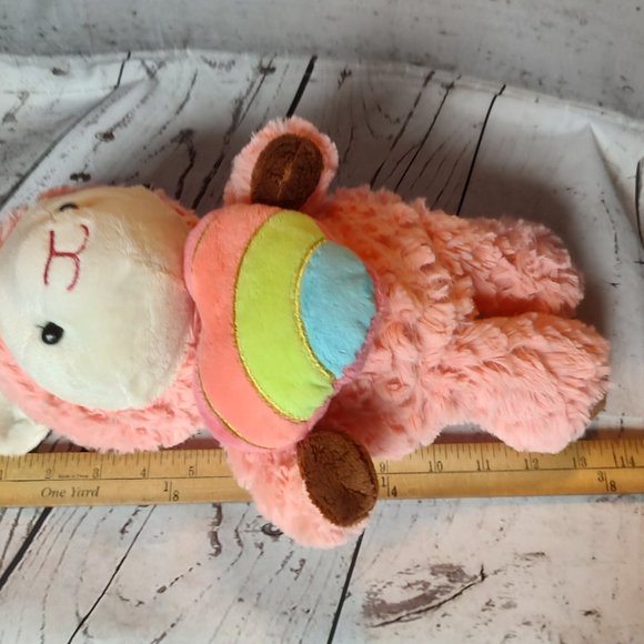 Pink Alpaca Plush Llama w Heart Stuffed Animal Animal Adventure Valentine - Picture 7 of 7